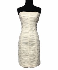 Maria Bianca Nero Dress Womens Small Ivory Sequin Strapless Silhouette Wedding