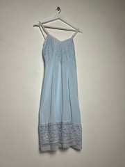 50&rsquo;s Slip Dress with Coordinated Sheer Lace Trim in Baby Blue – S/M