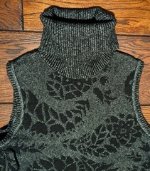 Theory Women&rsquo;s Black Floral Turtleneck Sweater Dress w/ Size Zip Size Medium