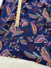 Schrader Sport NY Dress SZ 12 Button Navy Floral Boho Modest Chic Retro Vintage
