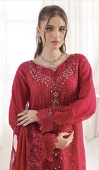 Chiffon Embroidered Dress