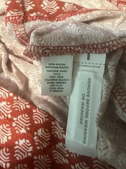 NWT LOFT Red/Orange White Cap Sleeve Summer Dress Size Medium Stretch