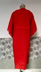 Indian Red Solid Printed Kaftan Summer Bikini Cover-up Maxi Beach Kaftan US