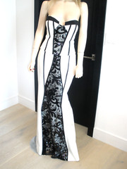NEW $3K GLAMOUROUS JOHN PAUL ATAKER 2PC BUSTIER SEQUIN DRESS GOWN 6