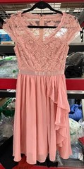 Wedtrend womens bridesmaid dress short prom dress ruffle Size x Small Blush