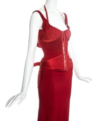 Gucci Red Silk Bustier Corset Stretch Dress Gown Size 42 IT1 SO SEXY!!!