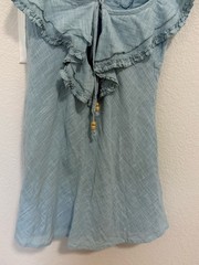 FREE PEOPLE Love Forever Ruffle Mini Dress Sundress Light Blue Size L Large