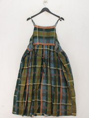 Olive Pinafore/Dungaree Midi Dress L in Multi