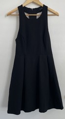 Lulus Cutout And About Skater Dress Fit & Flare Ponte Strappy Black Women’s LG