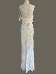 NWT $319 FOR LOVE AND LEMONS JEWEL SATIN MAXI DRESS IN IVORY SIZE S