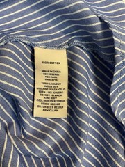 Nanette Lepore Blue Stripe Belted Shirt Dress Side Pockets Sz 10