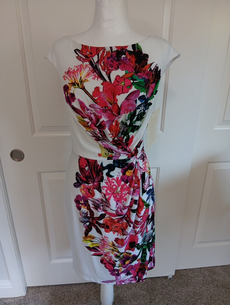 BOSTON PROPER SHEETH FLORAL KNOT WRAP DRESS NWT SZ 4 149.00 RETAIL