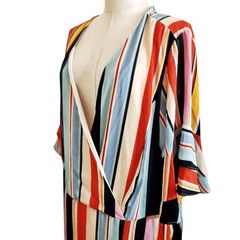 City Chic Plus Size Multicolor Stripe Wrap Dress Size 2X NWT