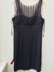JS Collections Lined Stretch Body Con Cocktail Dress Black and Nude Size 8 NWT