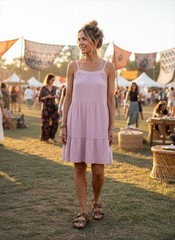 Knox Rose Large Lavender Maxi Dress Textured Lined Adjustable Strap