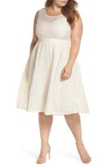 Elvi The Evelyn Women&rsquo;s Textured Midi Dress in Ivory Size 8 L89418