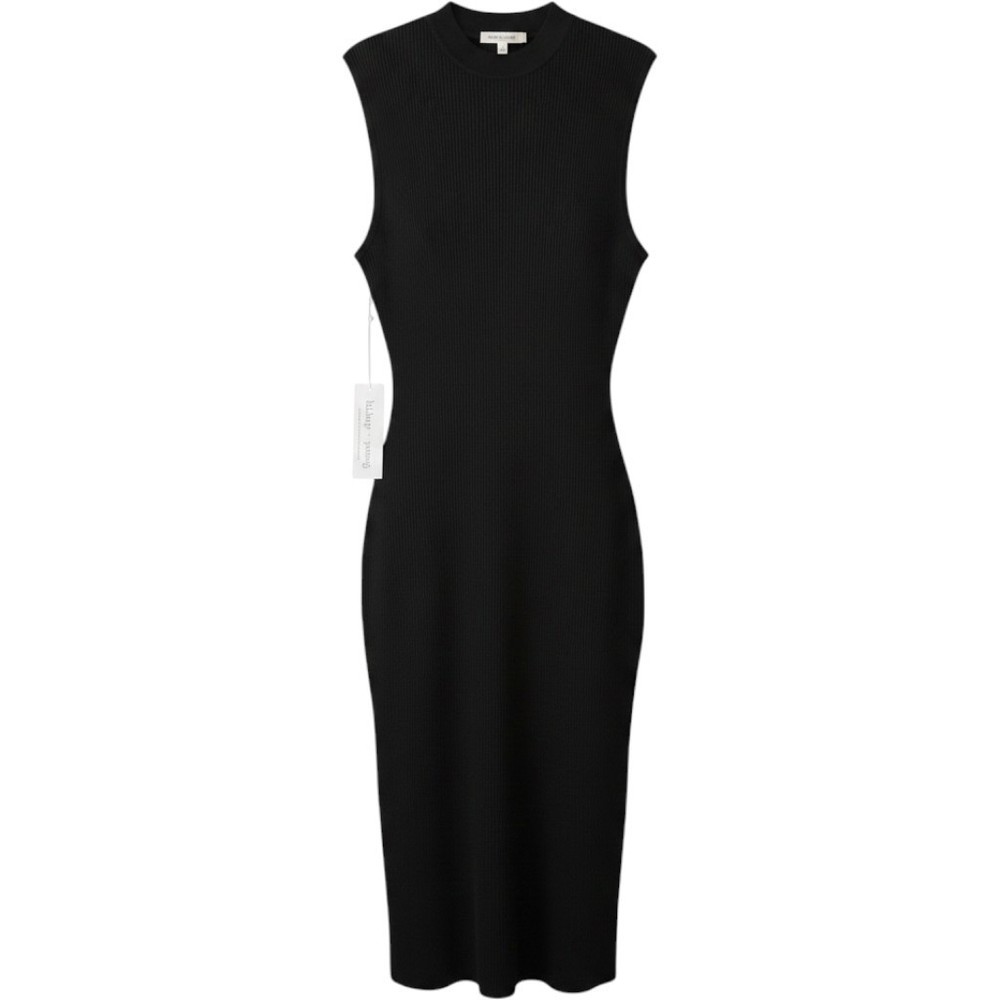 Bishop + Young Ribbed Knit Sleeveless Midi Dress Plum Burgundy Small [NEW]