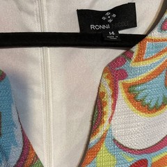 Ronni Nicole Abstract Multicolor Paisley Dress Size 14 Career Church Party Work