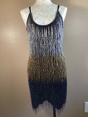 Marciano Bugel Bead Sequin Flapper Dress Size M