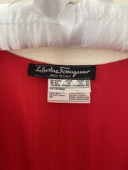 Salvatore Ferragamo Vintage Red Pleated Silk Blend Midi Dress & Slip IT 44 UK 12