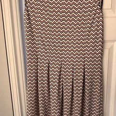 Max Studio A-Line Sleeveless Chevron Dress Sz L Keyhole Neckline