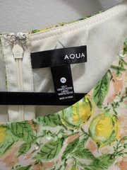 Aqua Clipdot Ruffle Lemon Print Dress Size XL NWT