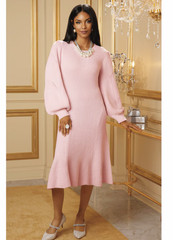 Size 2X PLUS Midnight Velvet Pink Dinner Date Church Party Casey Sweater Dress