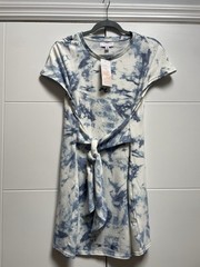 New Directions Studio Women&rsquo;s Blue Tie Dye Short Sleeve Dress NEW Size M
