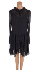 See By Chloe Long Sleeve Peasant Dress Size 36 4 S Black Womens $455