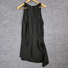 Acne Studios Satin Sleeveless Dress Black Flared Mini Size M Asymmetrical