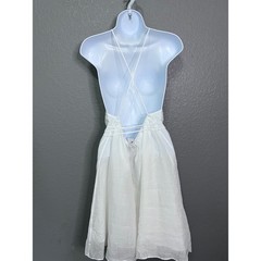 NWT Banana Republic Halter Mini Dress S White Backless A-Line Boho Beach Belted
