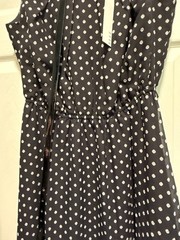 NWT Elle Women Black/White Polka Dot Sleeveless Belted Dress Size Small
