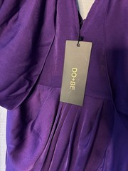 DO+BE Purple Satin Flutter Sleeve Mini Dress Style GY1590