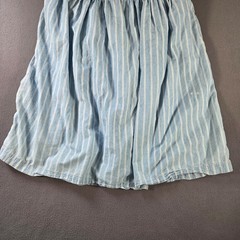 Vintage Gap Dress Womens Large Blue Chambray Striped Sleeveless Fit & Flare USA