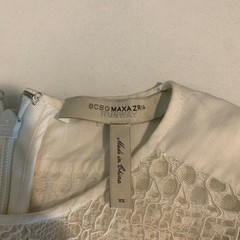 BCBGMaxazria Dress Womens XS Extra Small Runway Boho Embroidery Lace Lined Maxi
