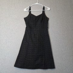 Luella For Target 100% Cotton Black Leaf Eyelet A Line Dress Junior Women&rsquo;s 5