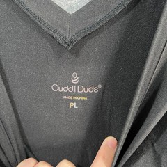 Cuddl Duds Petite Flexwear V-Neck Wide Leg Jumpsuit Black Petite Large