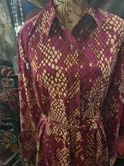G by Giuliana Raspberry Beige Combo Snake Print Shirt Dress – Size L