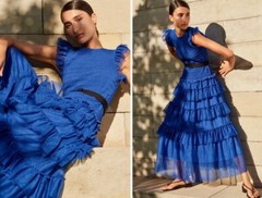 ME+EM Dress Navy/Black Tulle Belted Maxi – Size 16 – BNWT🖤💙