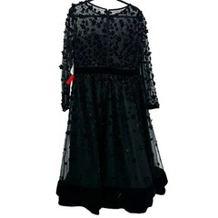 Mac Duggal Evening 67007D Sheer Long Sleeve Modest Prom A-Line Dress Size 12 NWT