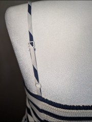 LC Lauren Conrad White Dress with Navy Stripe With Pockets sz 6
