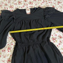 Universal Thread dark gray ruffle eyelet frilly long sleeve dress XS