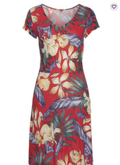 Pattern V-Neck Dress