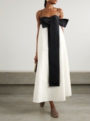 BERNADETTE Bailey two-tone bow-embellished taffeta midi dress