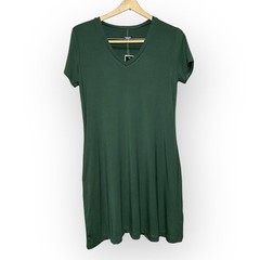 Premise Bottle Green V-Neck T-Shirt Dress with Pockets Women’s Size Medium NWT