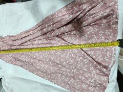 Yes fashion Pink Mauve Floral Print Flutter Sleeve Smocked Waist Front Slit Size