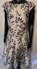 Talbot Runhof, Silver/Black, Brocade Cocktail Dress, Size 40 (DE) Unworn