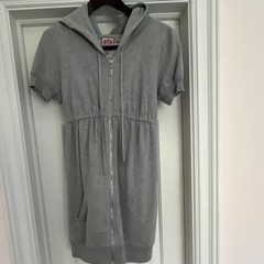 Juicy Couture Gray Hooded Zip Belted T-Shirt Dress Size M