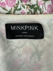 MINKPINK Pink/White/Green Floral Print Flowy Girly Dress Sz L