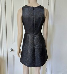 Halston Heritage Black Fit & Flare Evening Cocktail Mini Dress Cut Out US 2 UK 6